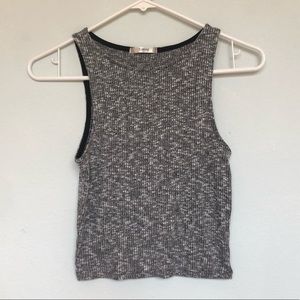 Gray knitted crop top